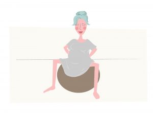 Image of Woman on birth ball - copyright New Life Classes