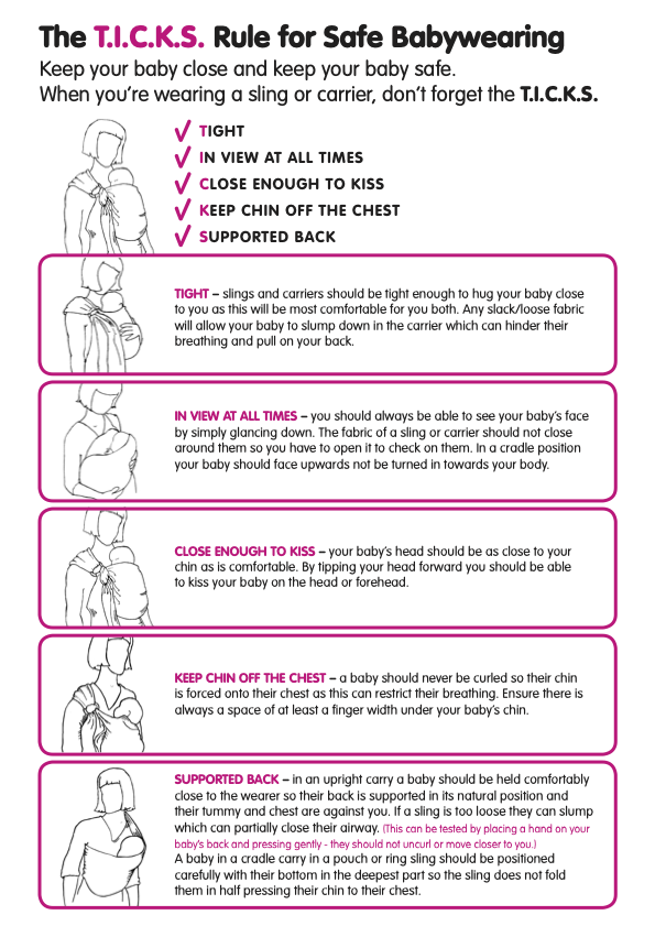 T.I.C.K.S safe babywearing poster